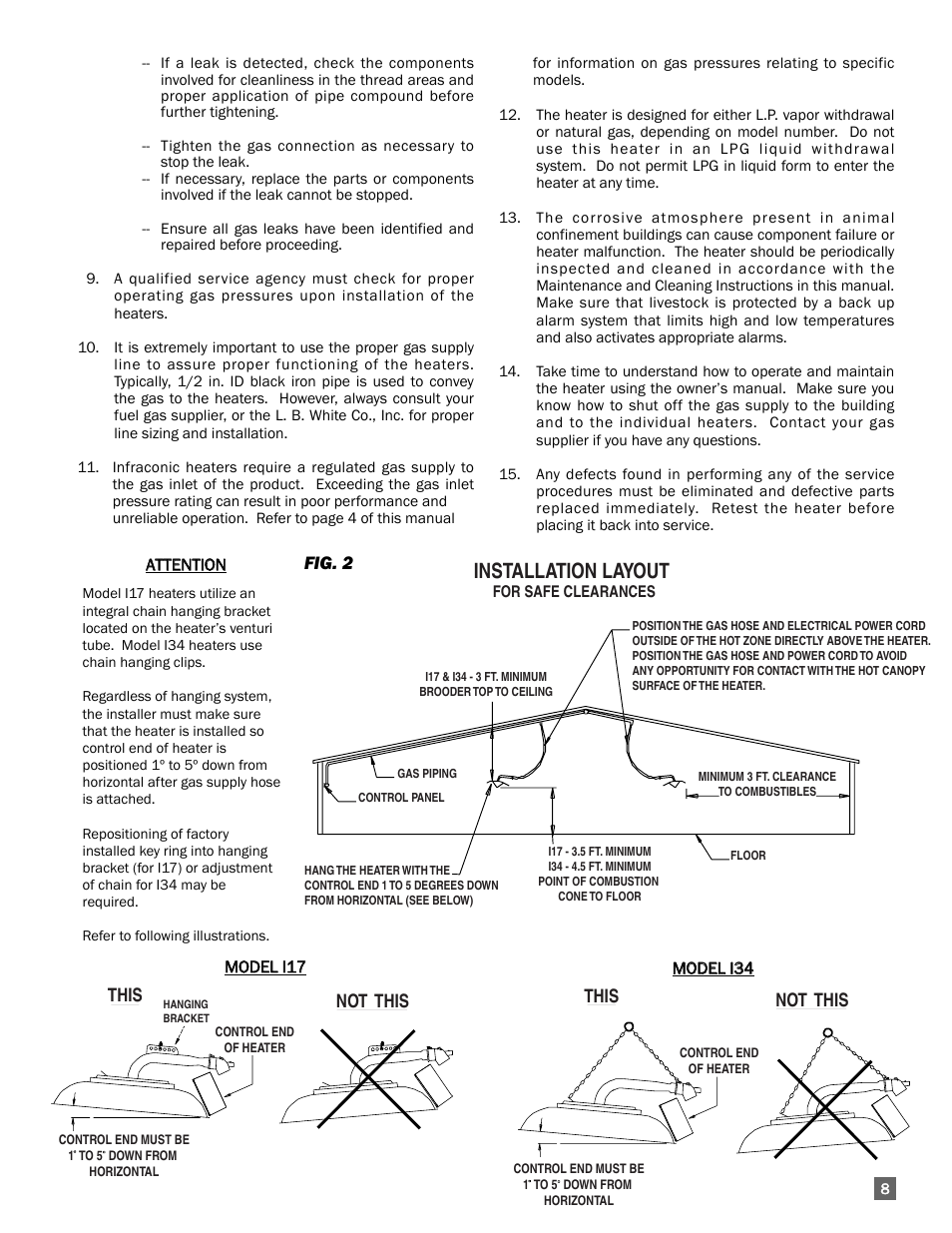 Installation layout | L.B. White I-17 Infraconic Spark Ignition User Manual | Page 9 / 28