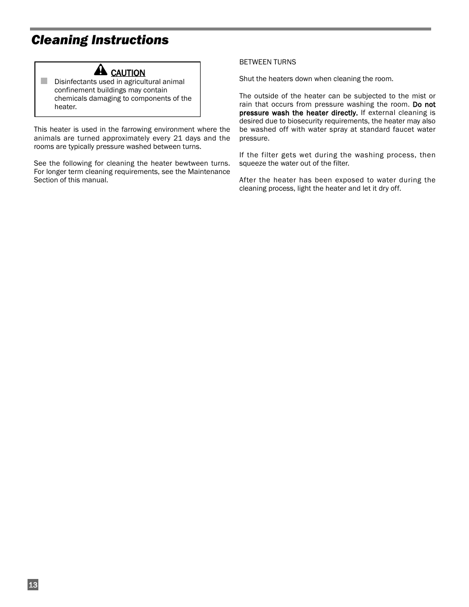 Cleaning instructions | L.B. White I-3 Infraconic User Manual | Page 14 / 26