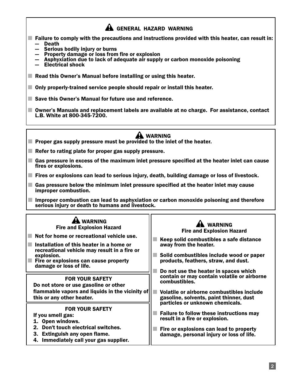 L.B. White I-3 Infraconic User Manual | Page 3 / 26