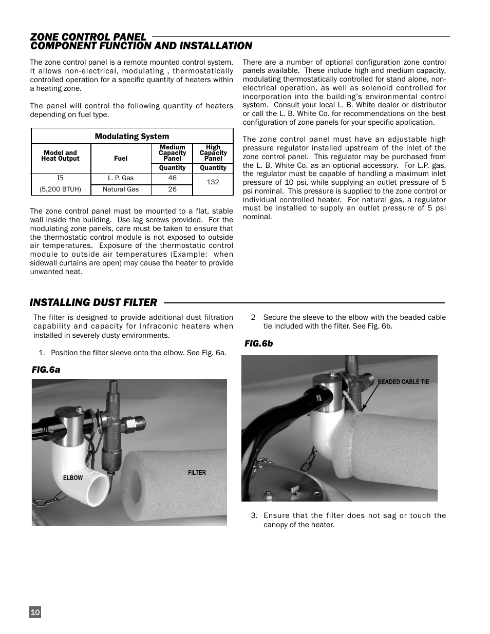 Installing dust filter | L.B. White I-5 Infraconic User Manual | Page 10 / 24