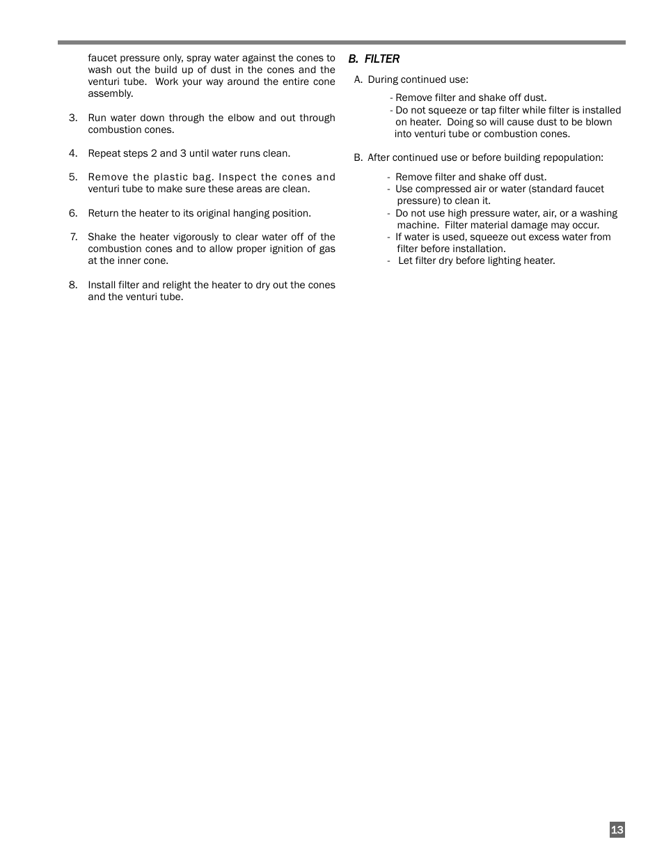 L.B. White I-5 Infraconic User Manual | Page 13 / 24