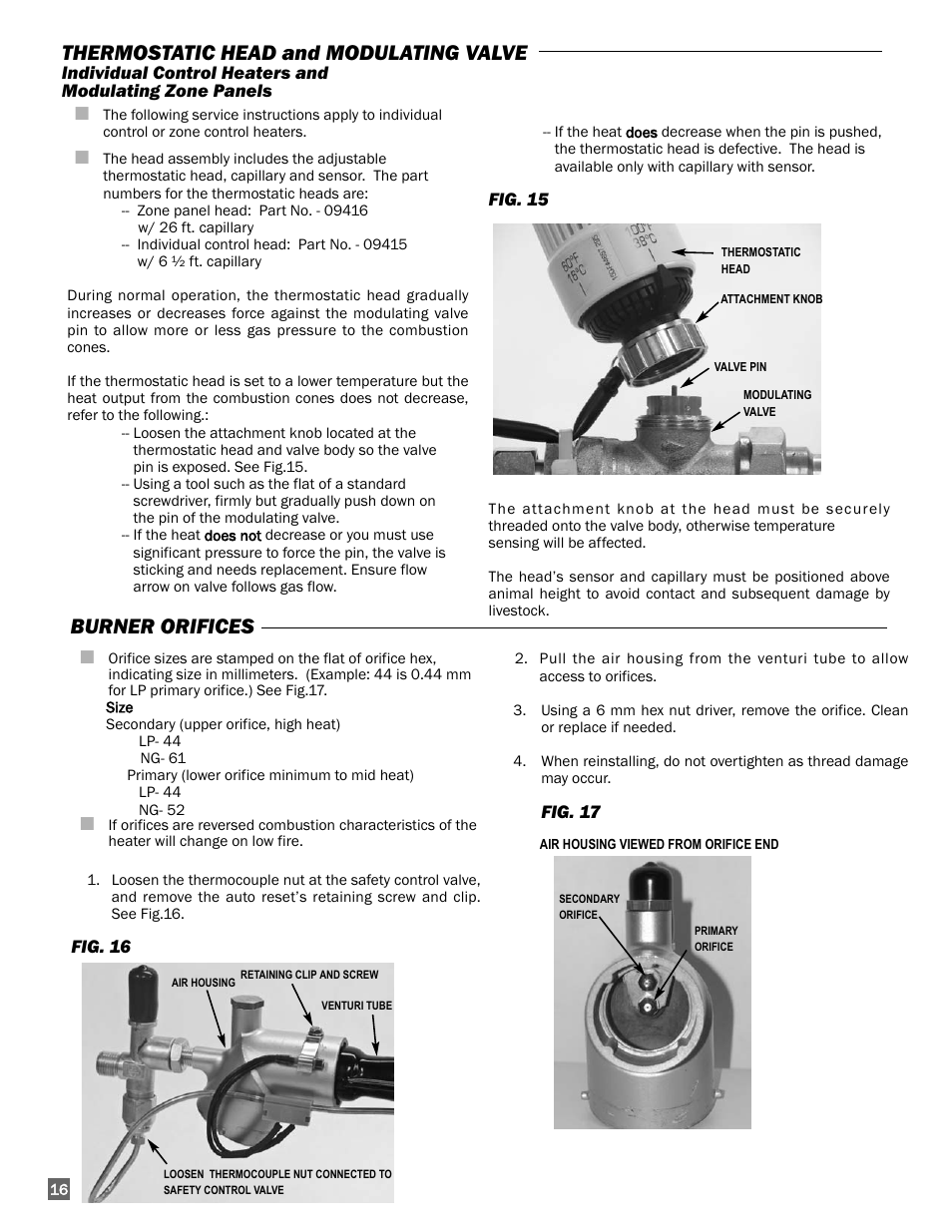 L.B. White I-17 Infraconic User Manual | Page 16 / 28