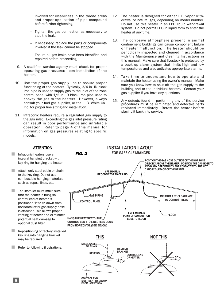 Installation layout, This not this, Fig. 2 | L.B. White I-17 Infraconic User Manual | Page 8 / 28