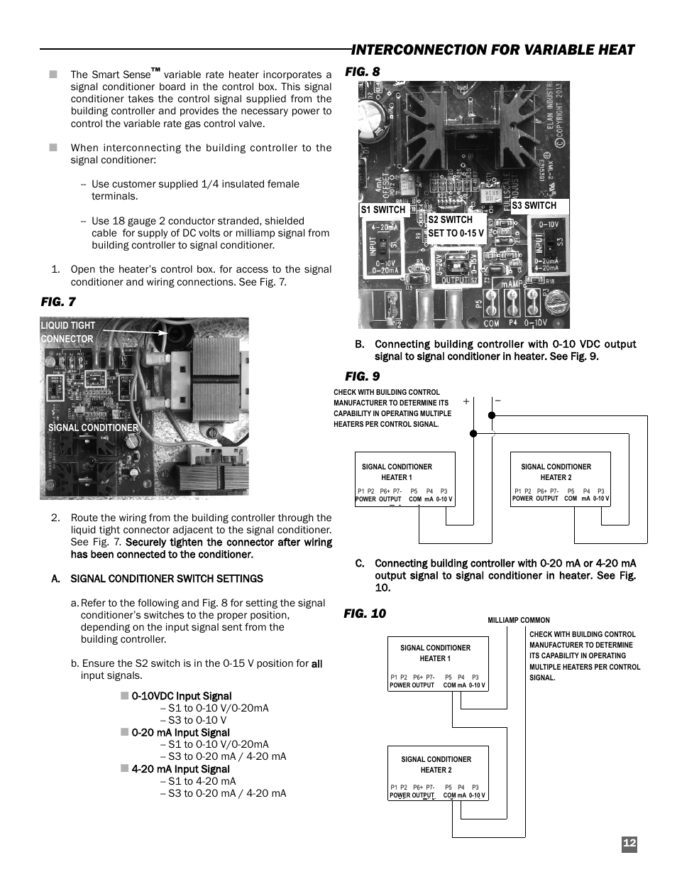 Interconnection for variable heat, Fig. 7, Fig. 8 | Fig. 9, Fig. 10 | L.B. White Guardian with Smart Sense - Spark Ignition (60K / 100K) User Manual | Page 13 / 31