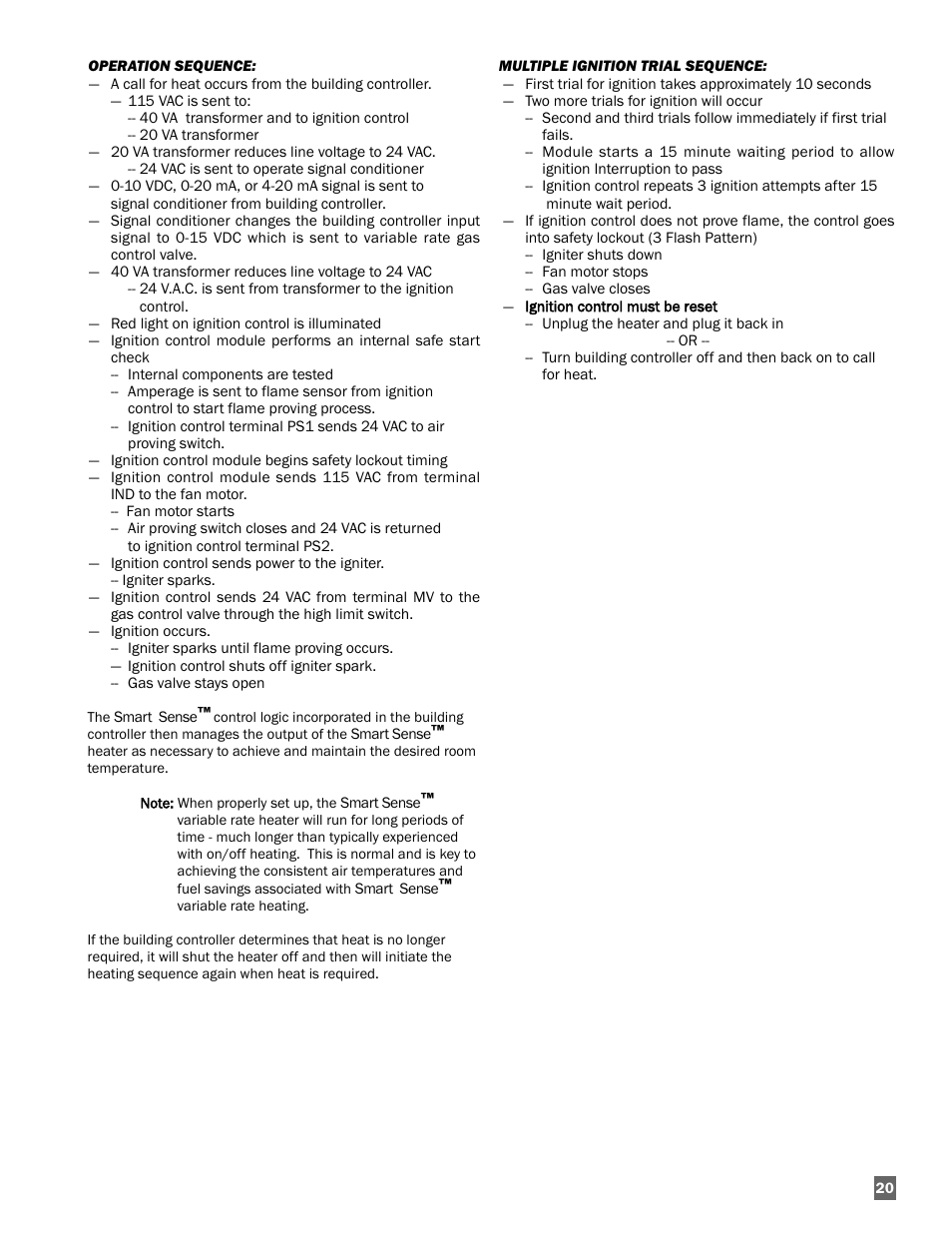 L.B. White Guardian with Smart Sense - Spark Ignition (60K / 100K) User Manual | Page 21 / 31