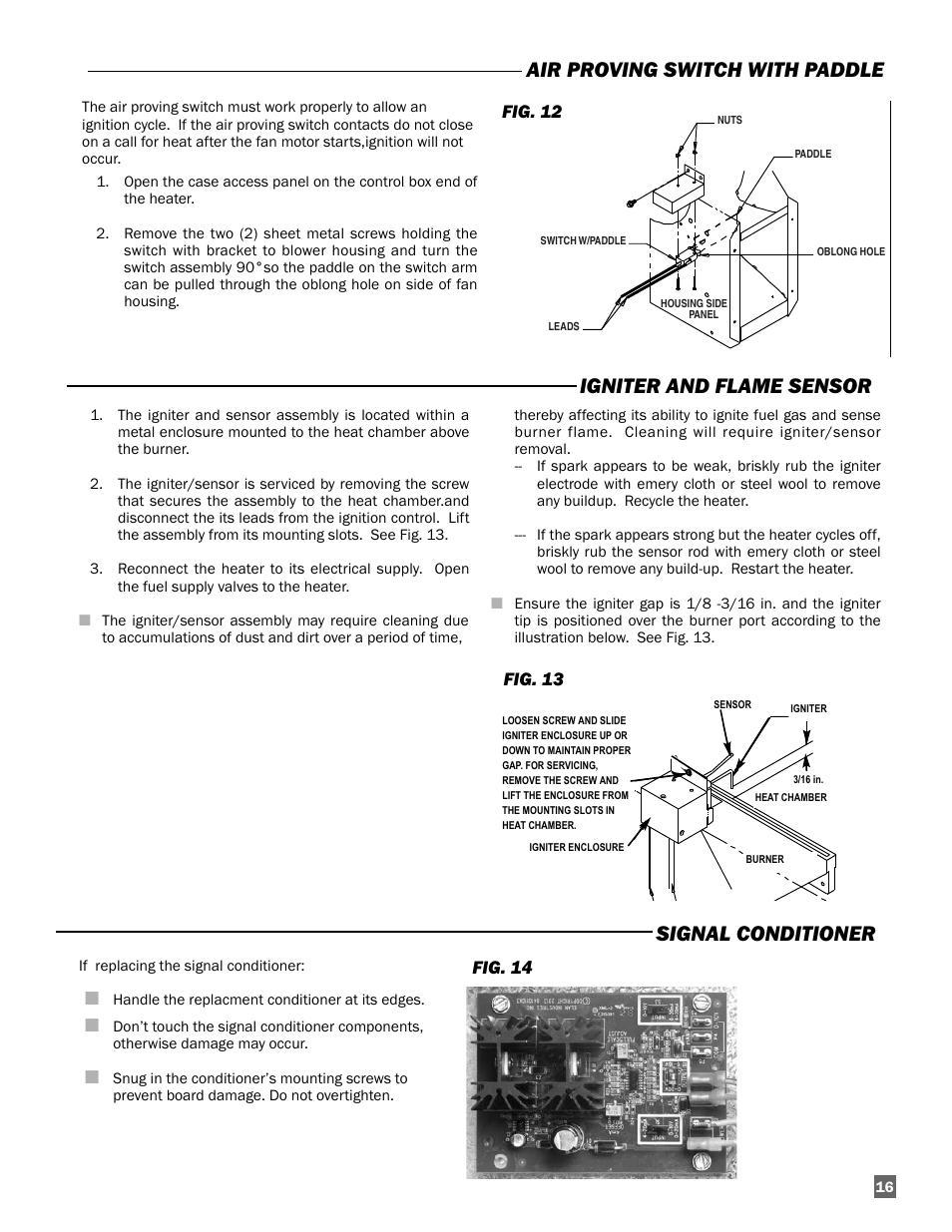 Signal conditioner, Fig. 14, Fig. 12 | Fig. 13 | L.B. White Guardian with Smart Sense / Direct Connect - Spark Ignition (250K) User Manual | Page 17 / 30