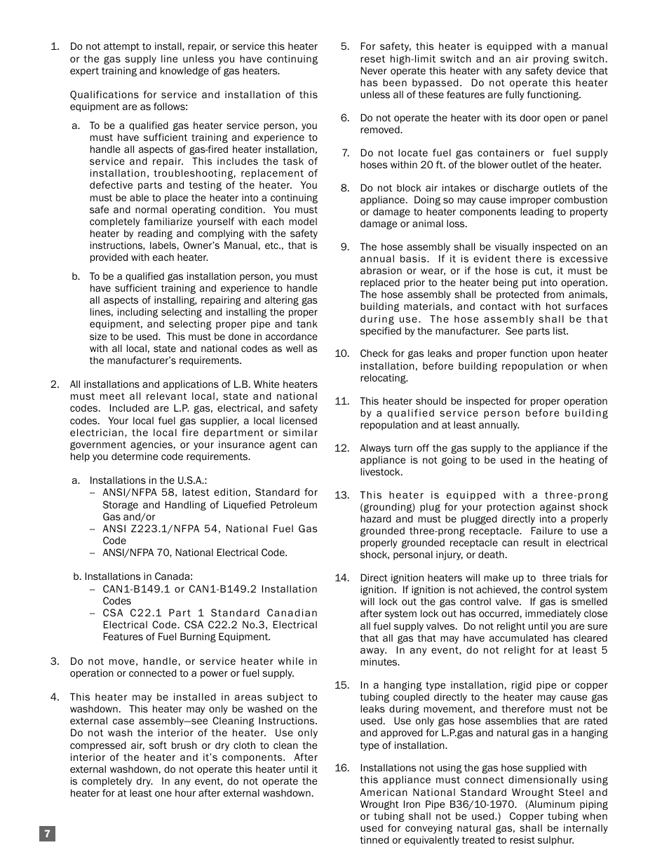 L.B. White Guardian with Smart Sense / Direct Connect - Spark Ignition (250K) User Manual | Page 8 / 30