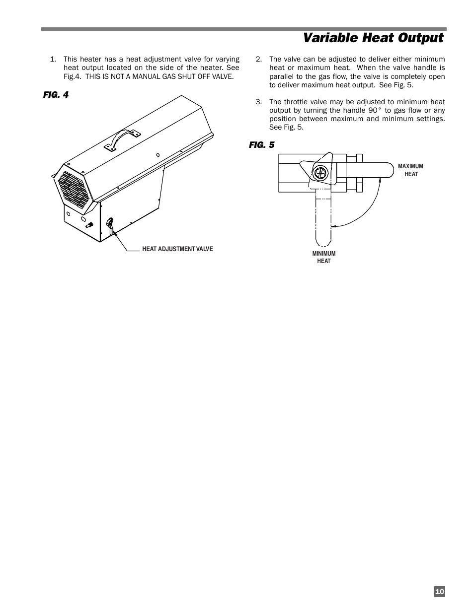 Variable heat output | L.B. White 100 Tradesman Portable Forced Air User Manual | Page 11 / 24