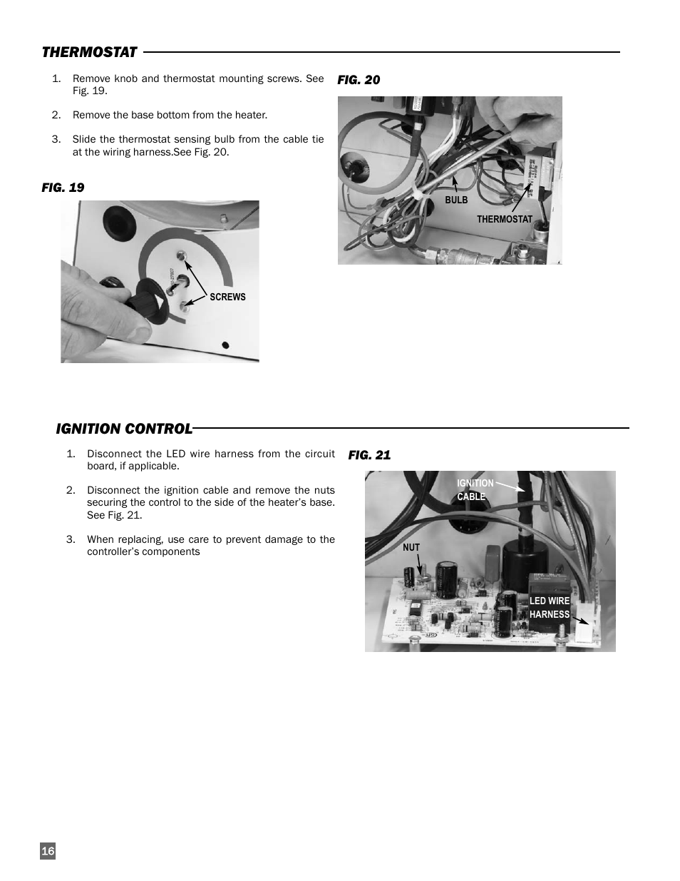 Thermostat ignition control | L.B. White 170 Tradesman Portable Forced Air User Manual | Page 16 / 28