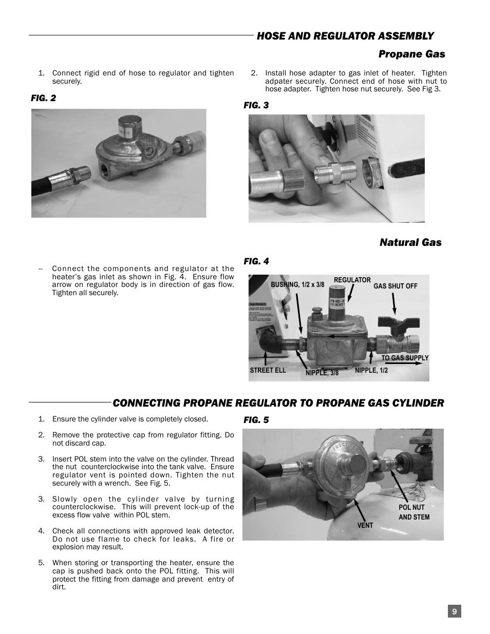 Propane gas natural gas | L.B. White 170 Tradesman Portable Forced Air User Manual | Page 9 / 28