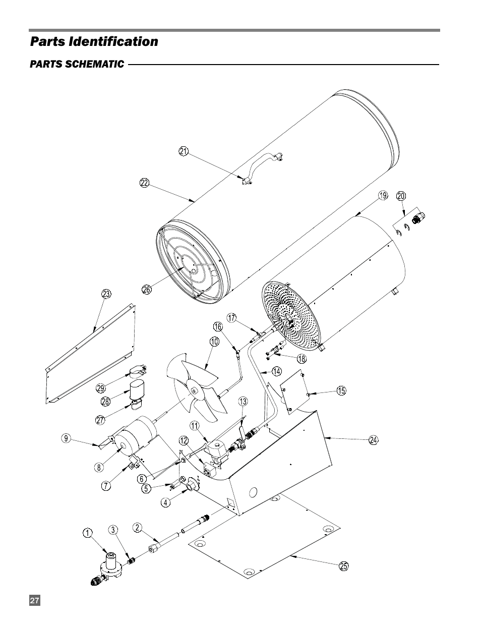 Parts identification | L.B. White 400 Tradesman Portable Forced Air User Manual | Page 28 / 30