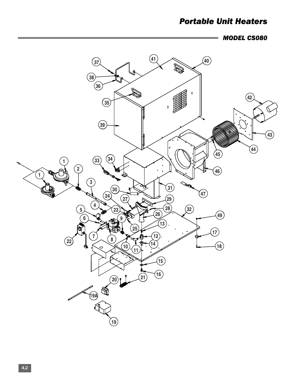 Portable unit heaters, Model cs080 | L.B. White Portable Gas Heaters User Manual | Page 48 / 99