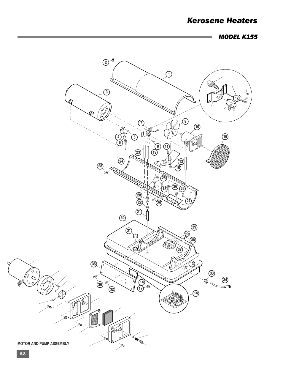 Kerosene heaters, Model k155 | L.B. White Portable Gas Heaters User Manual | Page 80 / 99