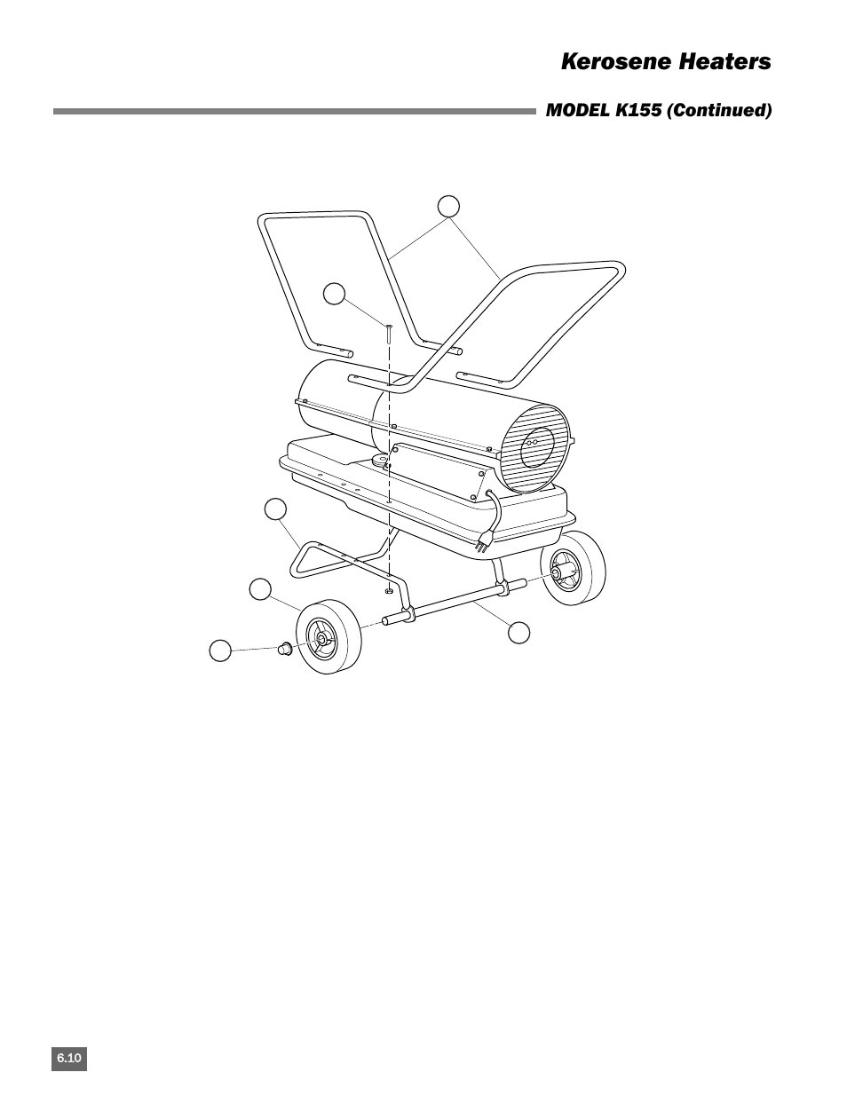 Kerosene heaters, Model k155 (continued) | L.B. White Portable Gas Heaters User Manual | Page 82 / 99