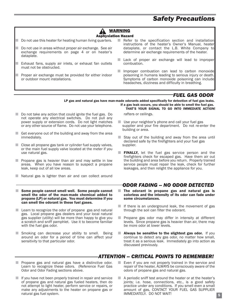 Safety precautions | L.B. White HW 120 Therma Grow User Manual | Page 5 / 28