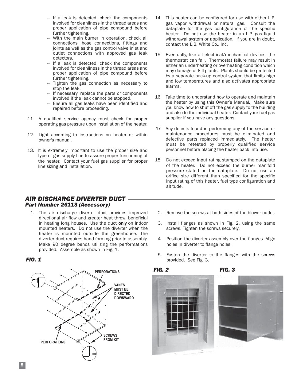 Air discharge diverter duct | L.B. White HW 120 Therma Grow User Manual | Page 8 / 28