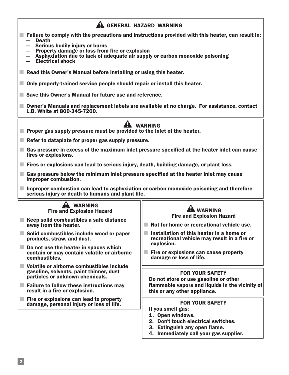 L.B. White HW120 Plus Therma Grow User Manual | Page 2 / 30