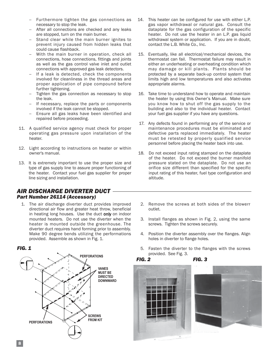 Air discharge diverter duct | L.B. White HW120 Plus Therma Grow User Manual | Page 8 / 30