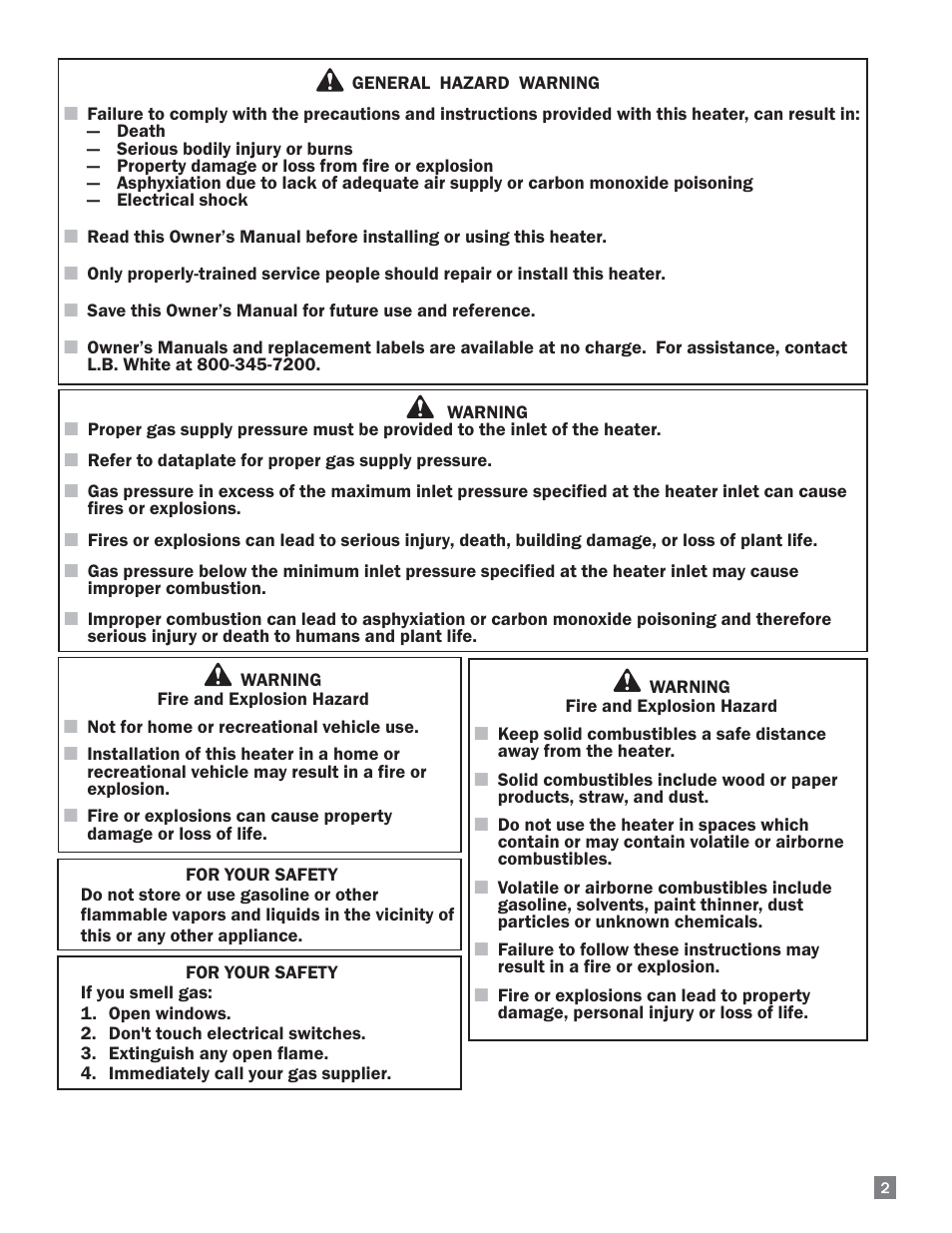 L.B. White 220 Therma Grow User Manual | Page 3 / 30