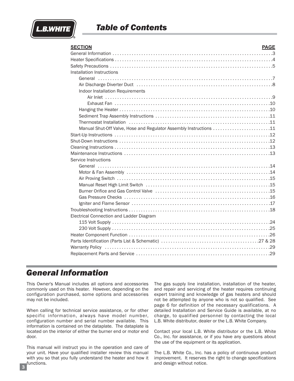 L.B. White 220 Therma Grow User Manual | Page 4 / 30