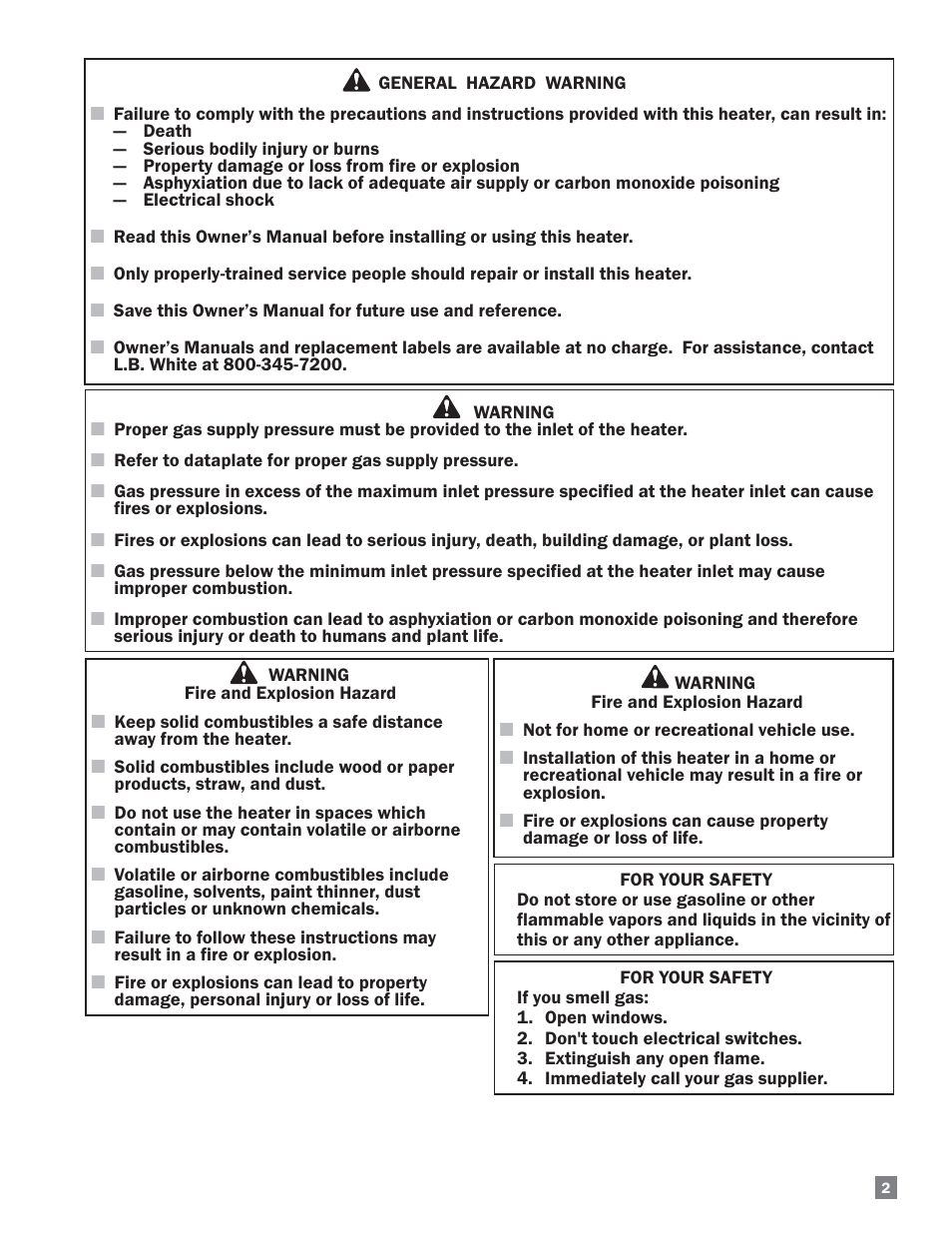 L.B. White 220 Plus Therma Grow User Manual | Page 3 / 32