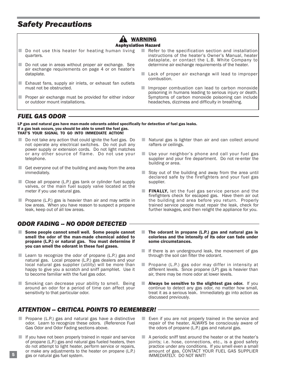 Safety precautions | L.B. White 220 Plus Therma Grow User Manual | Page 6 / 32