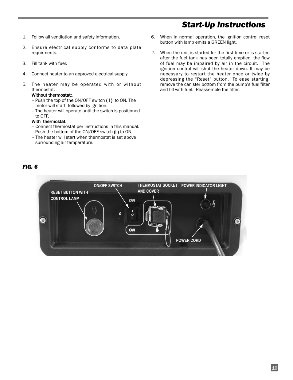 Start-up instructions | L.B. White 300 Director User Manual | Page 11 / 27