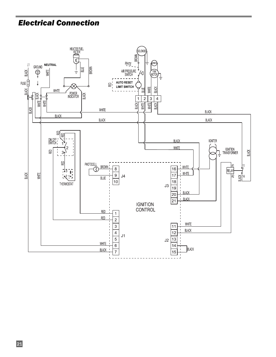 Electrical connection | L.B. White 300 Director User Manual | Page 22 / 27