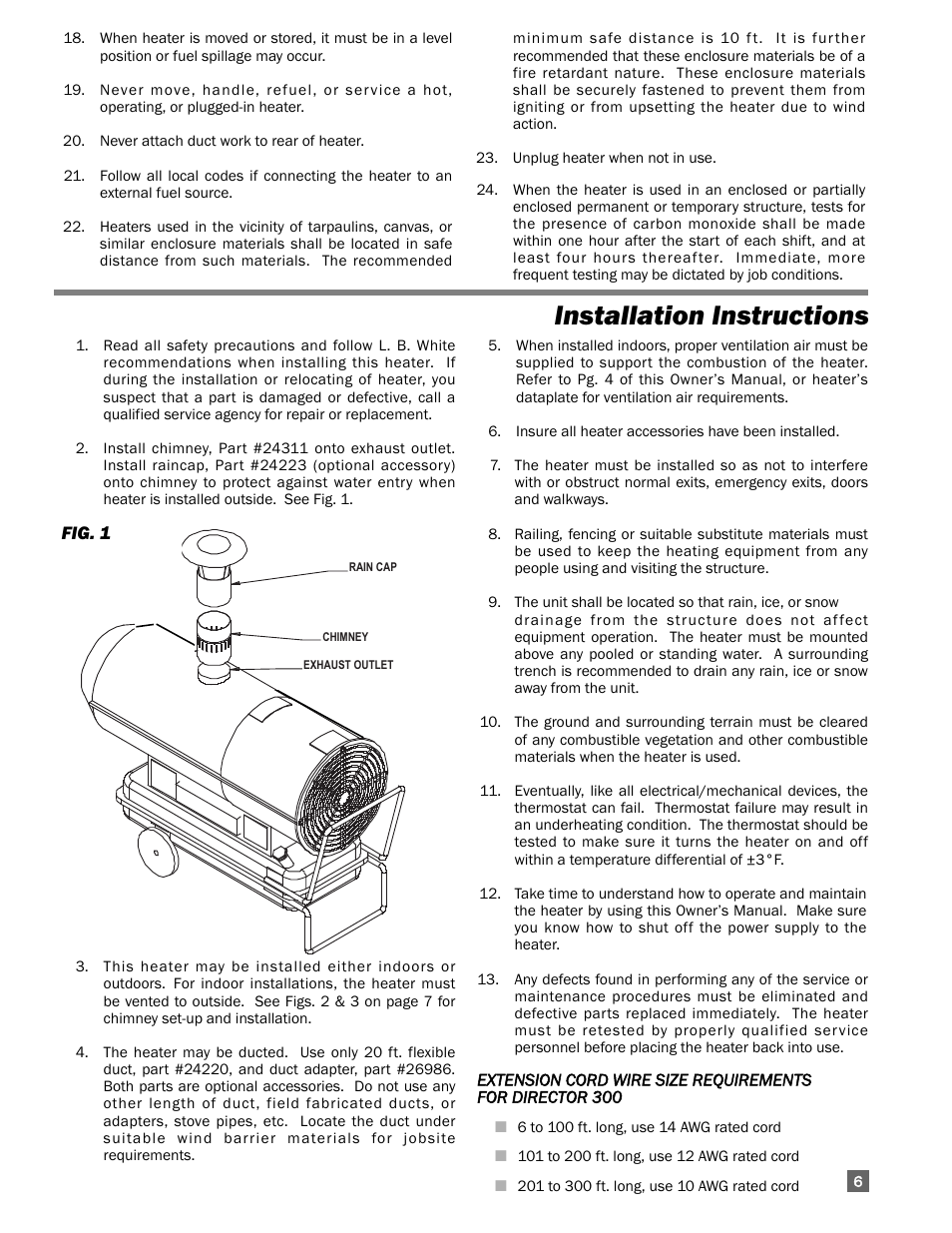 Installation instructions | L.B. White 300 Director User Manual | Page 7 / 27