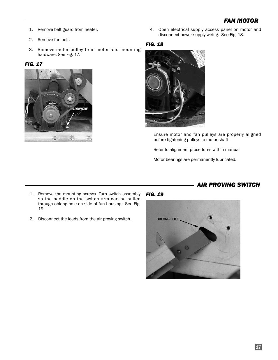 Air proving switch, Fan motor | L.B. White 350 Premier Dual Fuel User Manual | Page 17 / 33