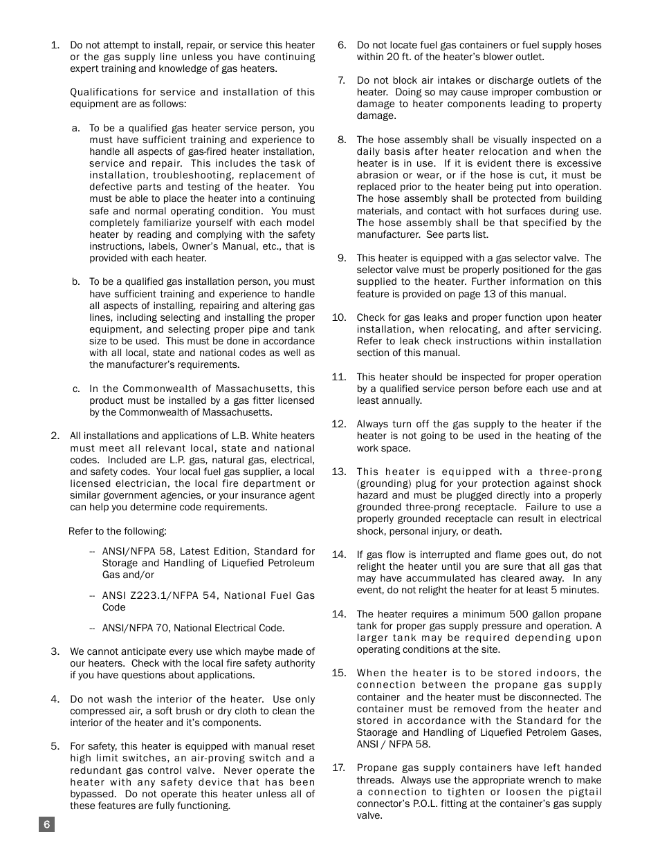 L.B. White 350 Premier Dual Fuel User Manual | Page 6 / 33