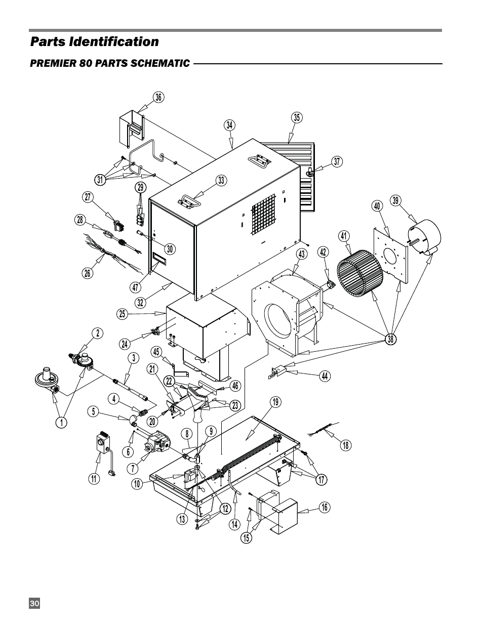 Parts identification | L.B. White 170 Premier User Manual | Page 30 / 34