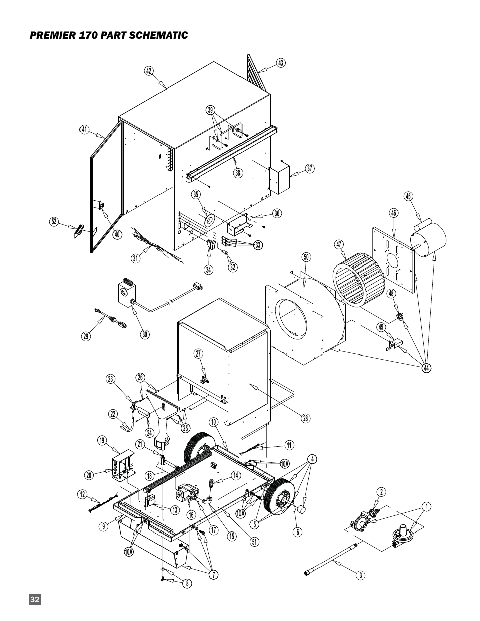 Premier 170 part schematic | L.B. White 170 Premier User Manual | Page 32 / 34