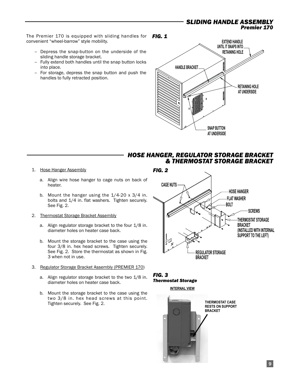 Sliding handle assembly | L.B. White 170 Premier User Manual | Page 9 / 34