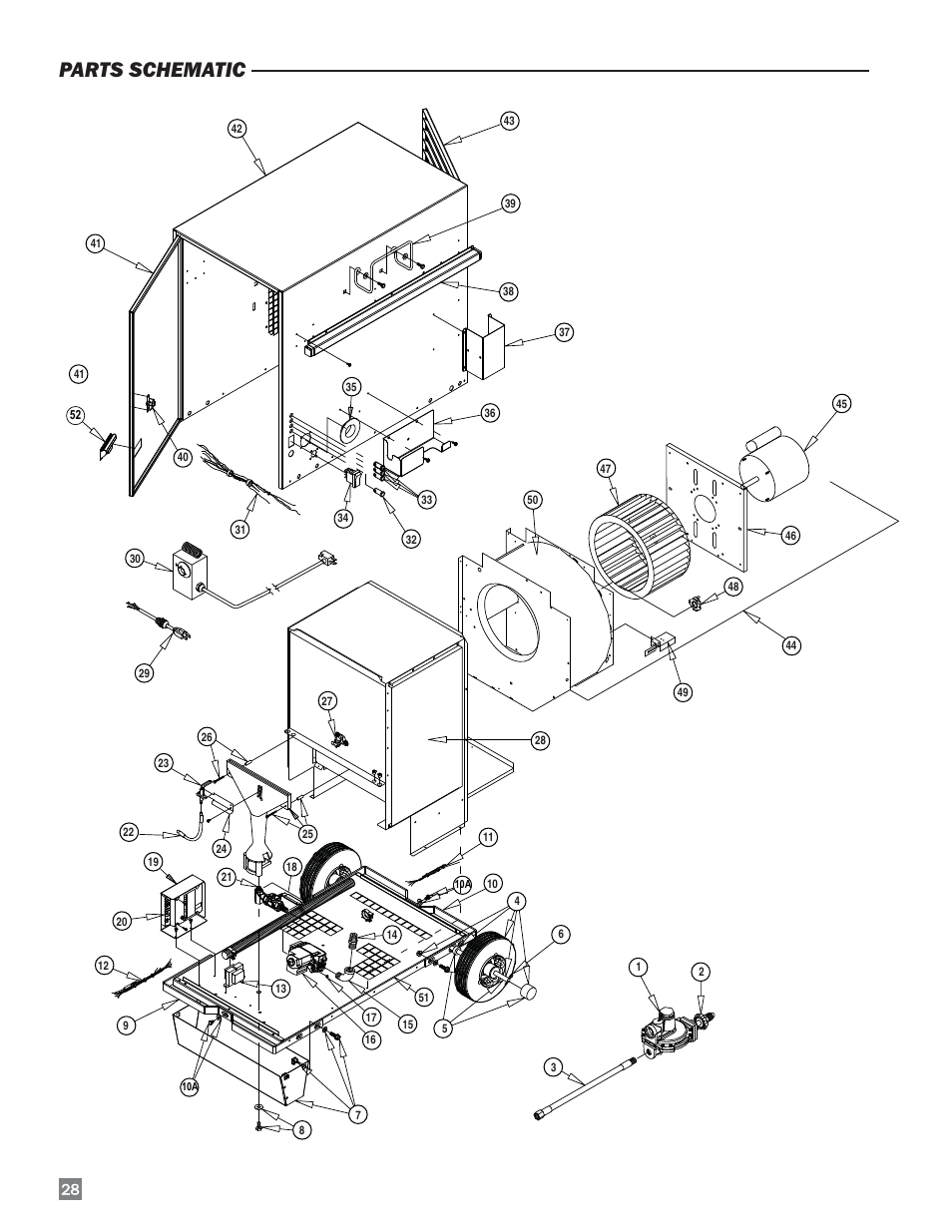 Parts schematic | L.B. White 170 Dual Fuel User Manual | Page 28 / 30