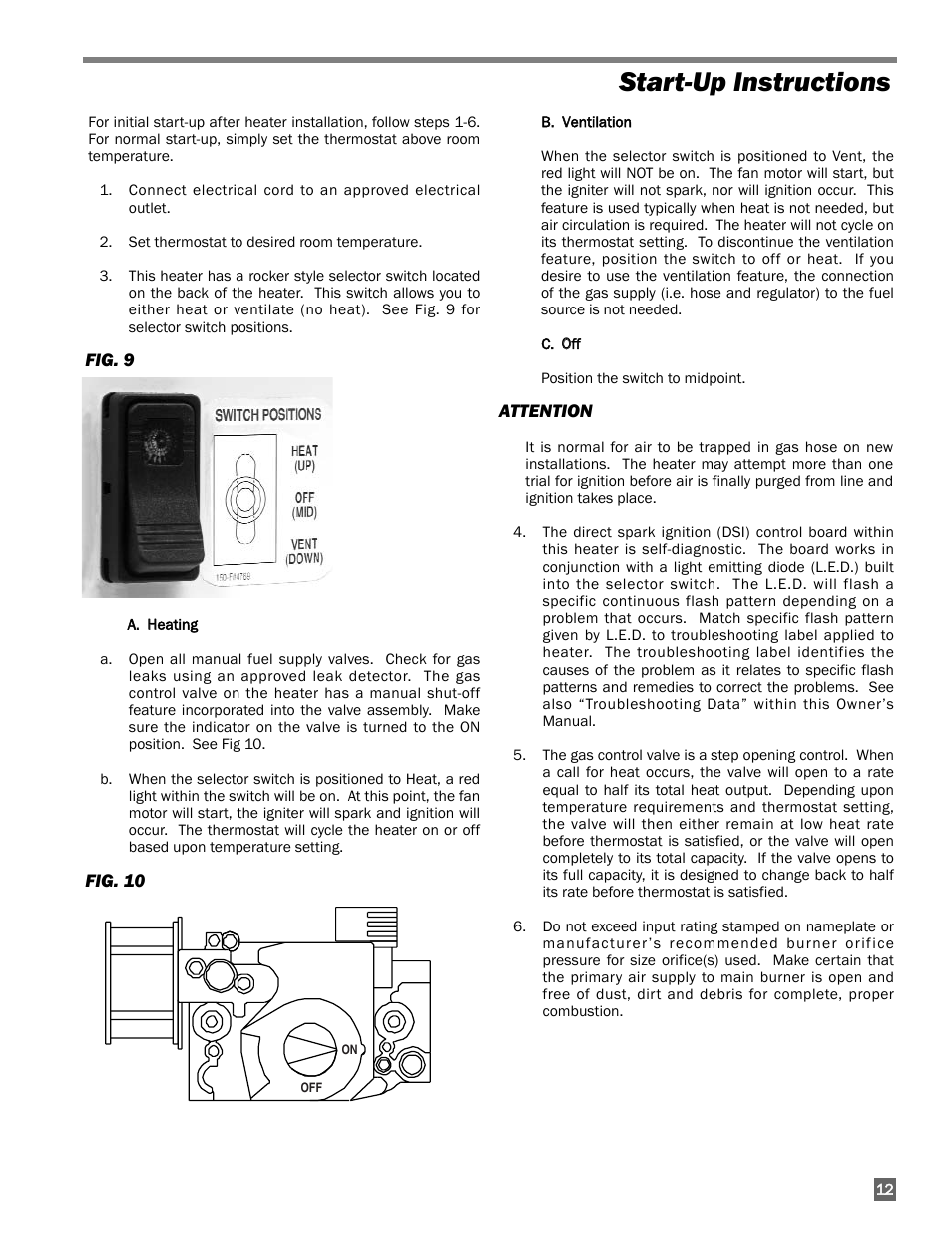 Start-up instructions | L.B. White 350 Premier User Manual | Page 13 / 33