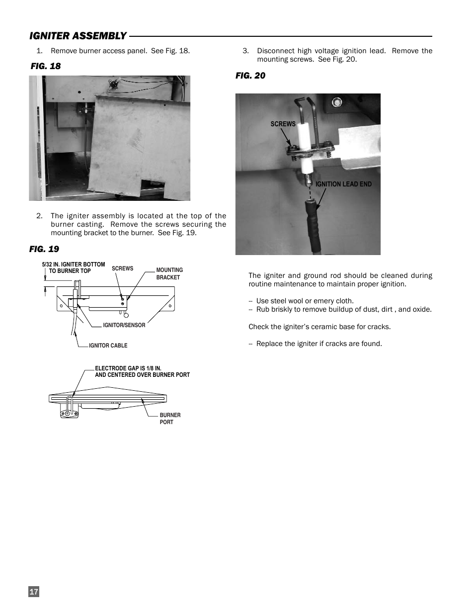 Igniter assembly | L.B. White 350 Premier User Manual | Page 18 / 33