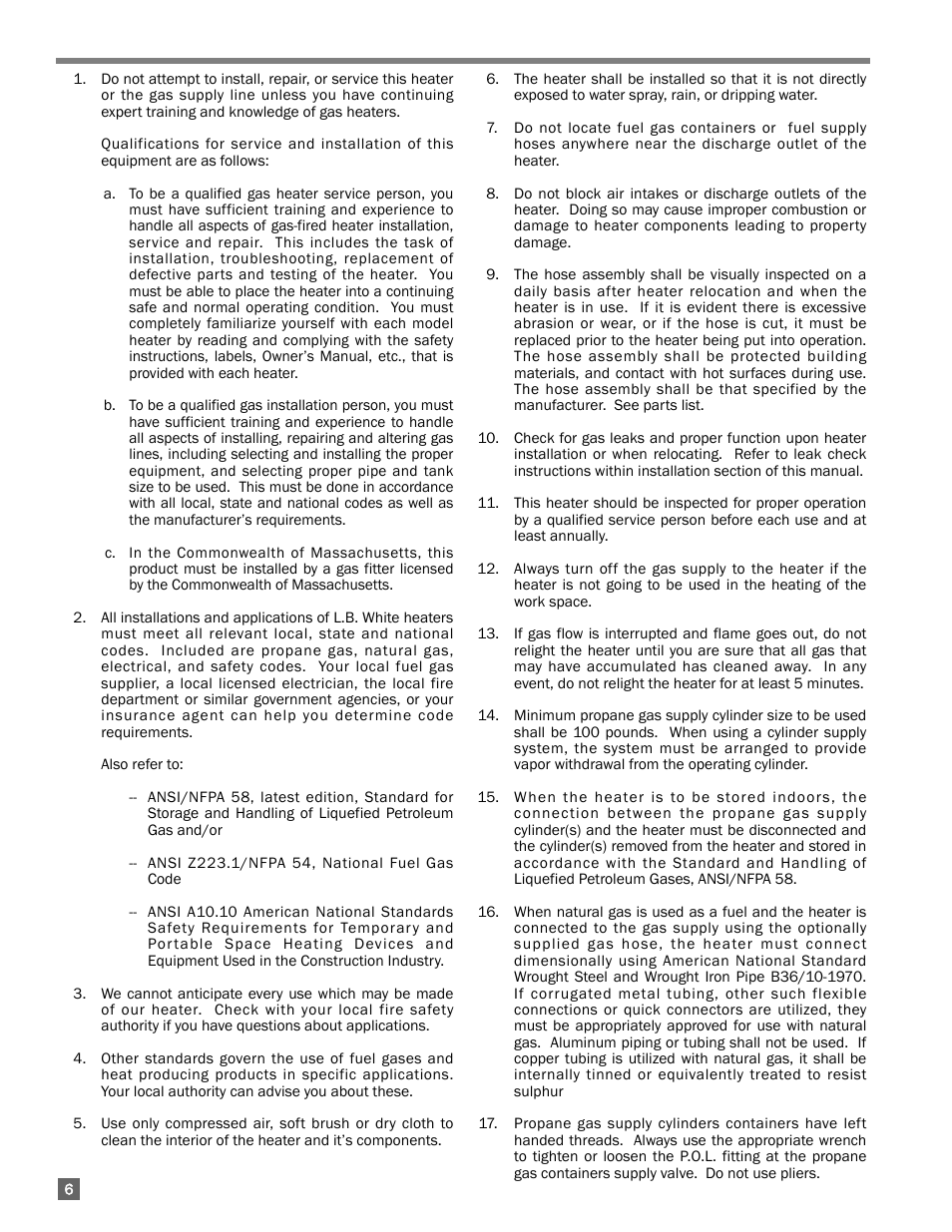 L.B. White 100 Workman - Standard LP User Manual | Page 6 / 18