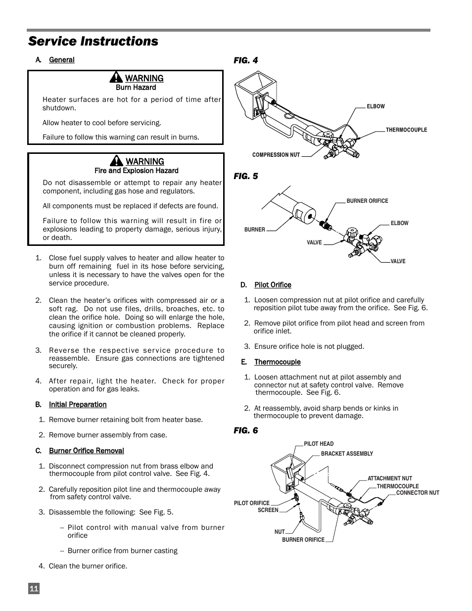 Service instructions | L.B. White 250 Norseman User Manual | Page 12 / 18