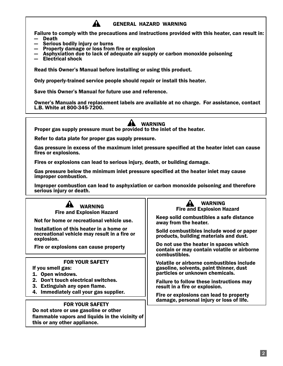 L.B. White 200 Norseman User Manual | Page 3 / 18