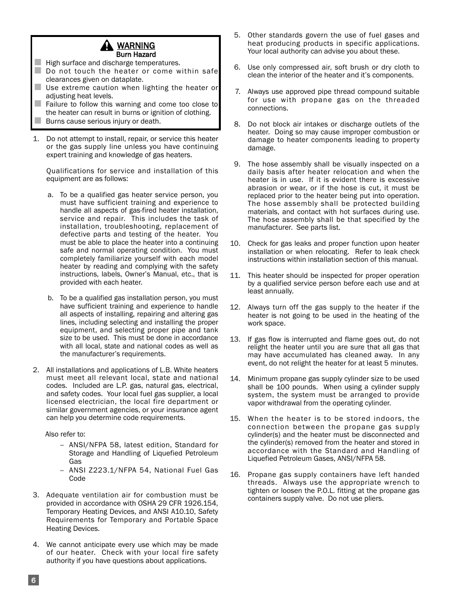 L.B. White 225 Workman User Manual | Page 6 / 18