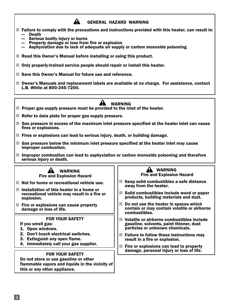 L.B. White 322 Norseman - Horizontal User Manual | Page 2 / 18