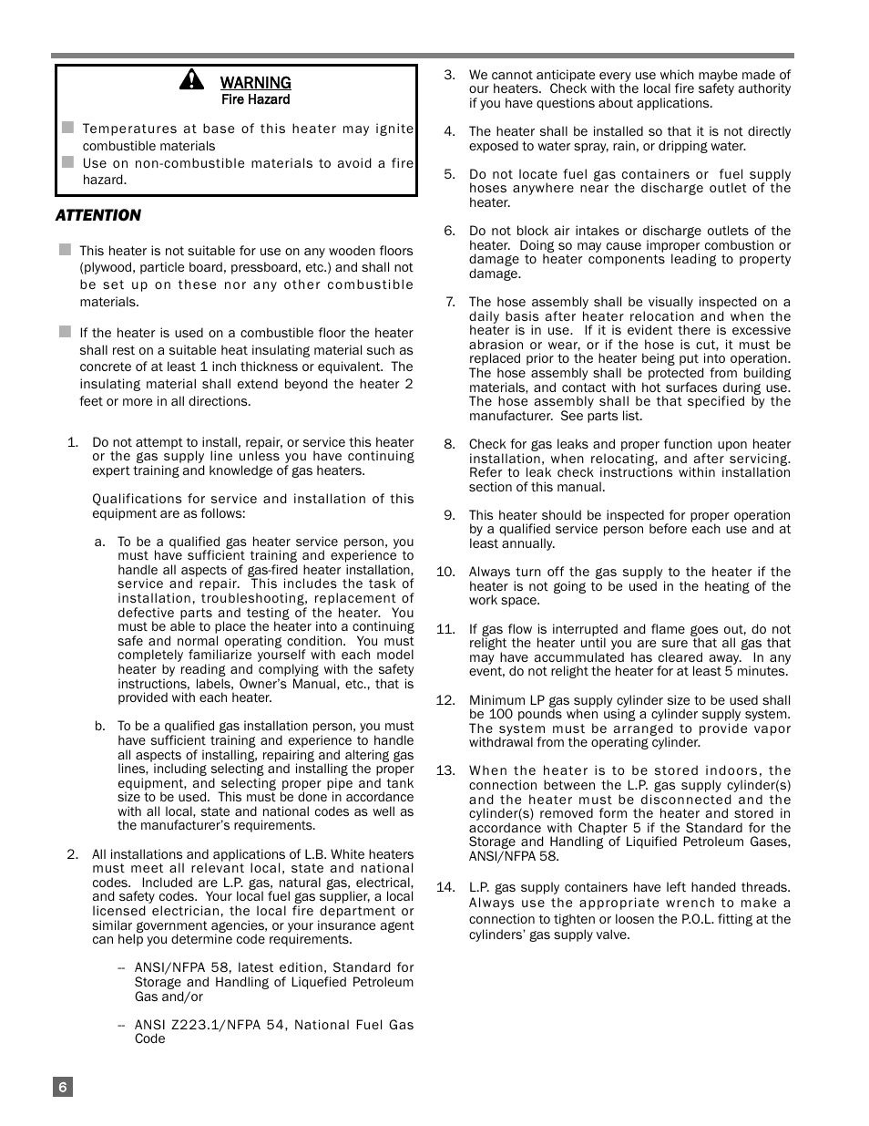 L.B. White 322 Norseman - Horizontal User Manual | Page 6 / 18