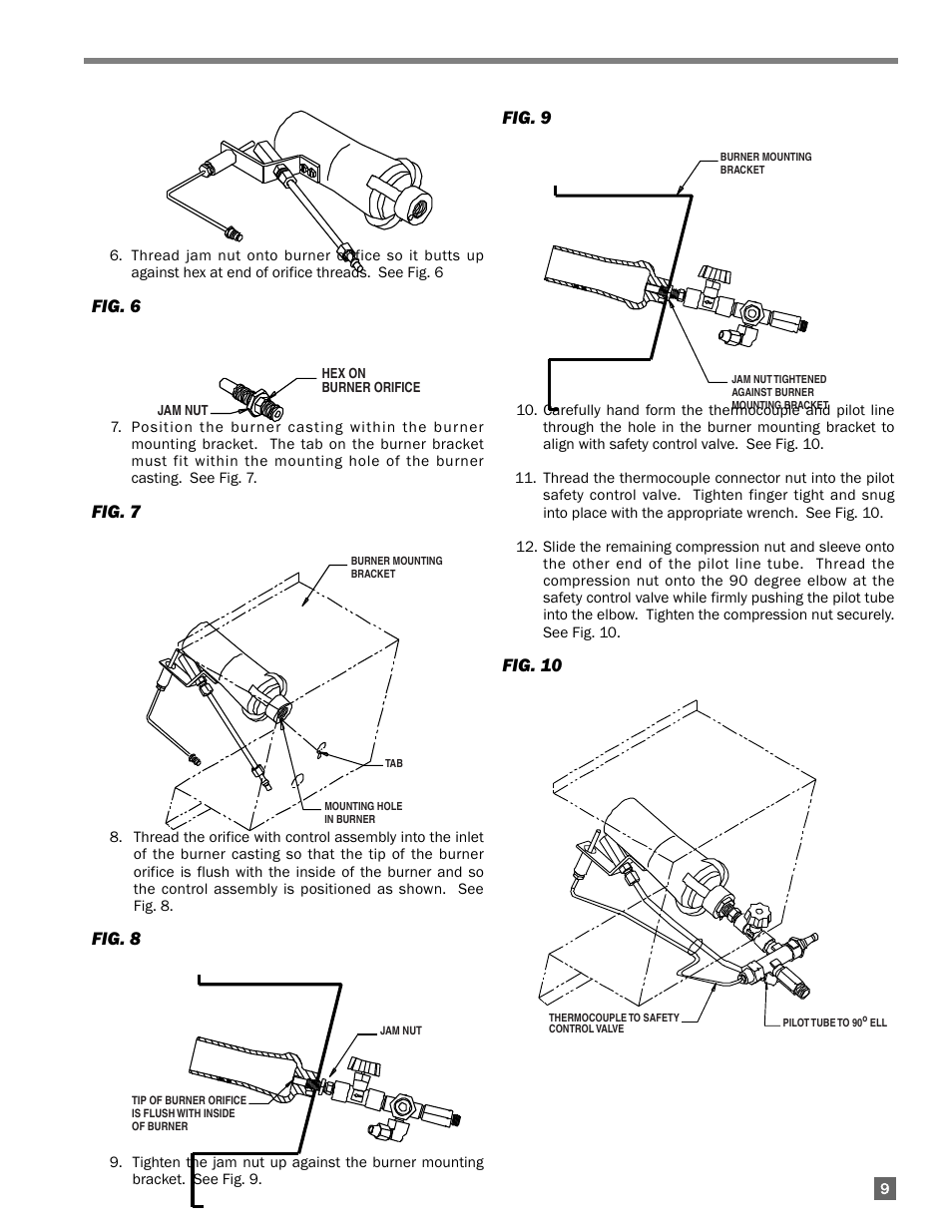 Fig. 6, Fig. 7, Fig. 8 | Fig. 9, Fig. 10 | L.B. White 322 Norseman - Horizontal User Manual | Page 9 / 18