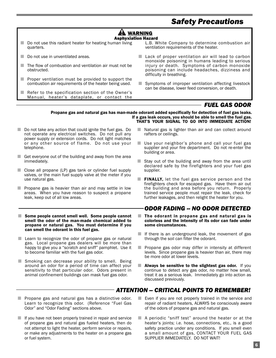 Safety precautions | L.B. White Sentinel Radiant Tube AT150 40' Center Mount User Manual | Page 7 / 32