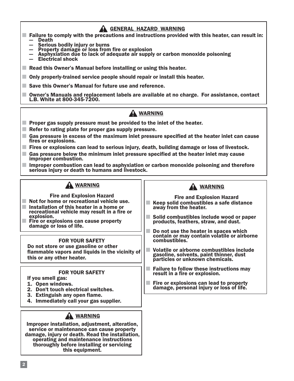 L.B. White Sentinel Radiant Tube AT150 Sidewall Mount User Manual | Page 2 / 32