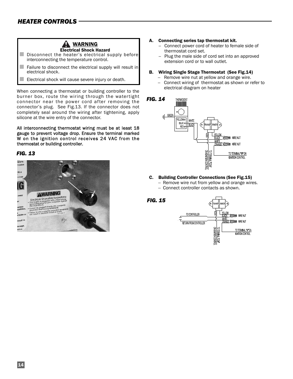 Heater controls | L.B. White Oval 80™ Radiant User Manual | Page 14 / 32