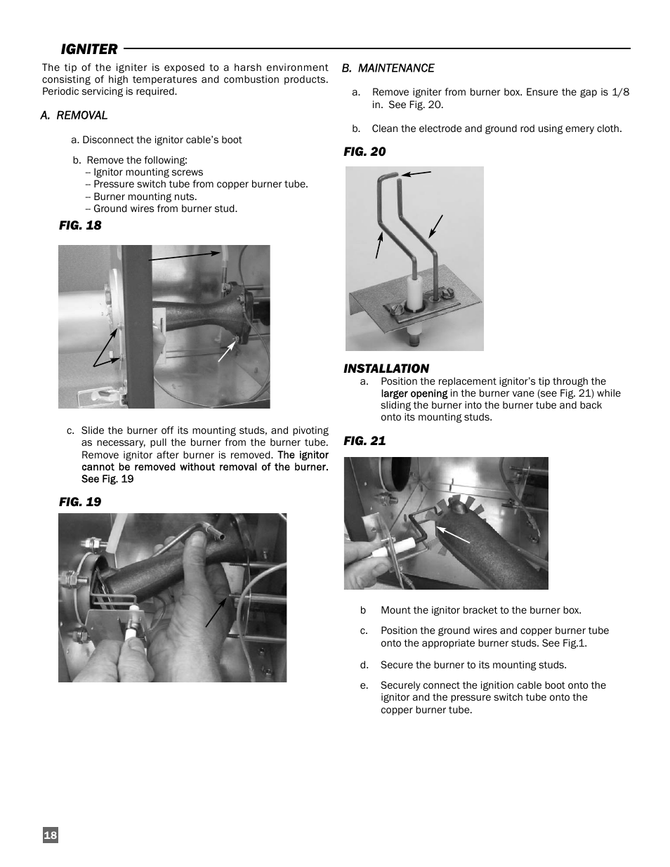 Igniter | L.B. White Oval 80™ Radiant User Manual | Page 18 / 32