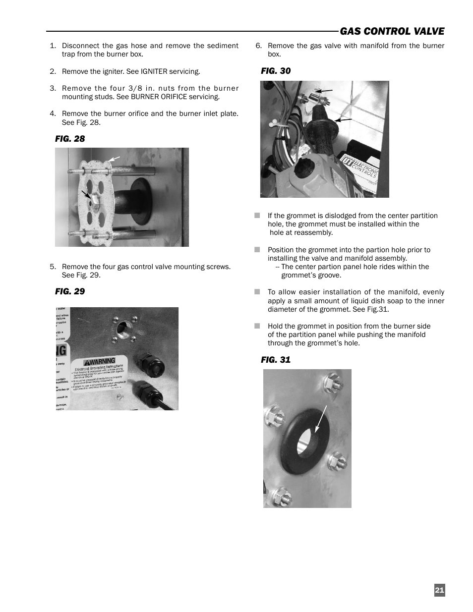 Gas control valve | L.B. White Oval 80™ Radiant User Manual | Page 21 / 32