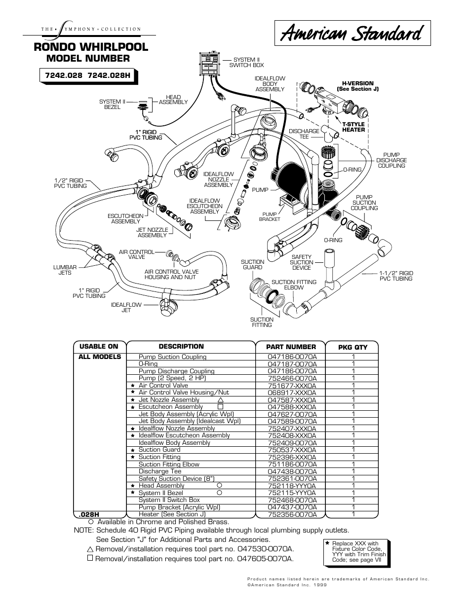 American Standard 7242.028H User Manual | 1 page